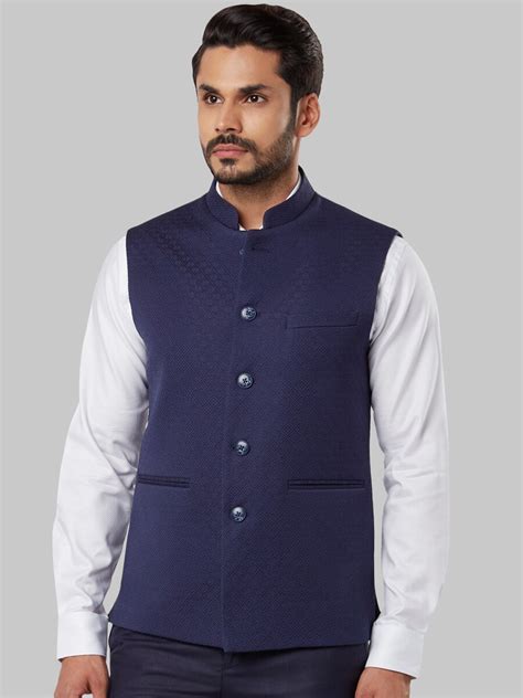 Buy Raymond Men Navy Blue Nehru Jacket Nehru Jackets For Men