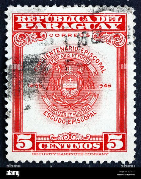 Paraguay Circa A Stamp Printed In Paraguay Shows Archbishopric