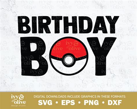 Birthday Boy Poke Ball 105 Digital File Download Svg Eps Etsy