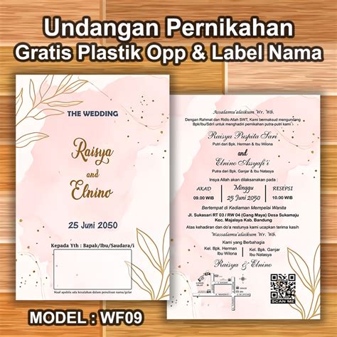 Jual UNDANGAN PERNIKAHAN 1 LEMBAR BOLAK BALIK MURAH UNIK MEWAH ELEGAN