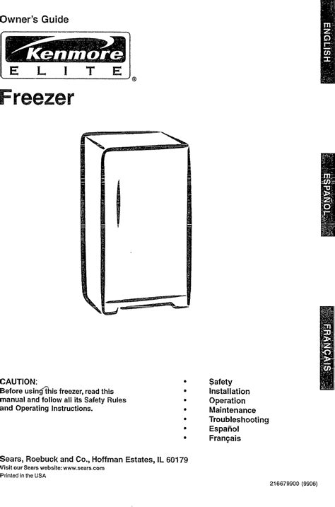 Kenmore Elite User Manual Upright Freezer Manuals And