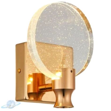 Arandela Redonda Cristal Bolhas Dourado Led Cores Bivolt Leroy