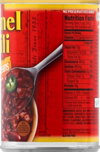 Hormel Hot Chili With Beans 15 Oz Fred Meyer