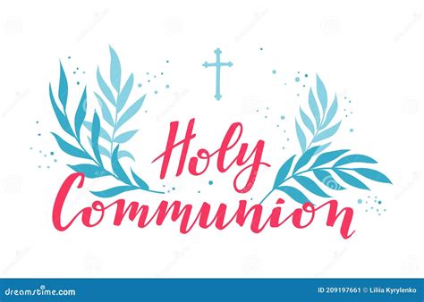 First Holy Communion Greeting Card Stock Vector Illustration Of