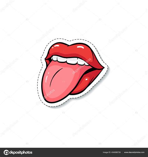 Cartoon Zunge Cute Schlange Steckte Seine Zunge Mit Weißem Cartoon