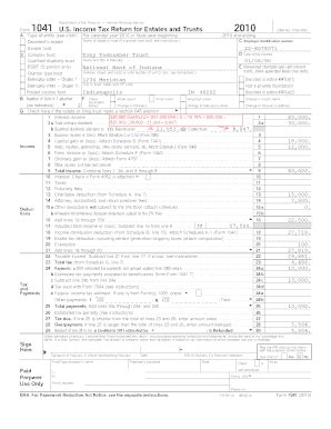 Fillable Online Income Tax Return For Estates And Fax Email Print