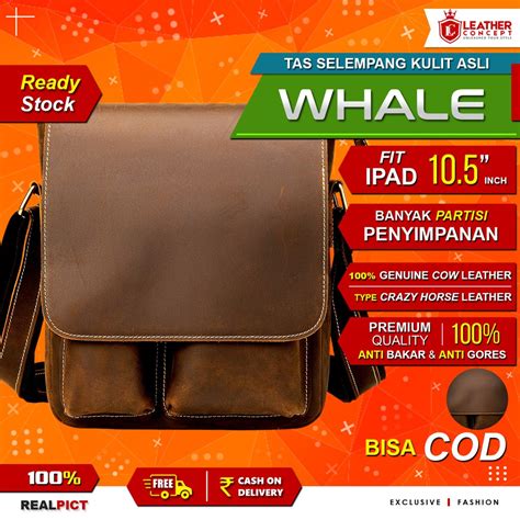 Jual Leather Concept Tas Selempang Pria Kulit Sapi Asli Whale By