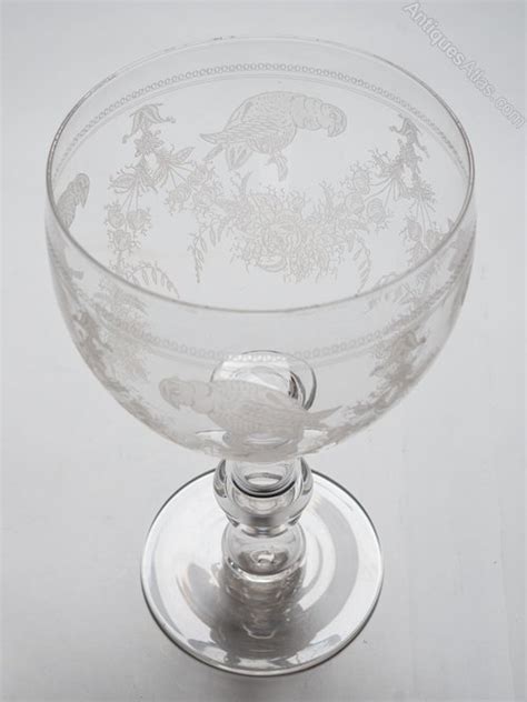 Antiques Atlas Etched Glass Punch Bowl Circa 1890