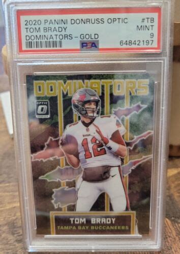 2020 Panini Donruss Optic Tom Brady Dominators Gold Prizm Psa 9 Bucs Rc