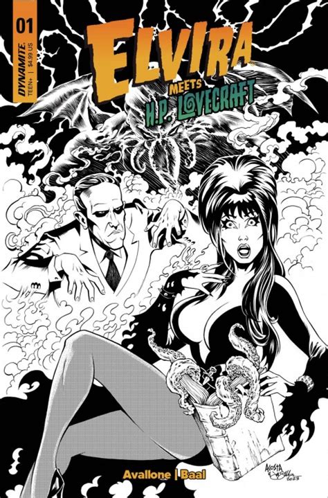 Elvira Meets Hp Lovecraft 1 Cover M Acosta Line Art Variant Graham