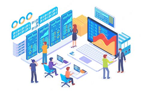 Premium Vector Isometric Data Analytics Vector Concept