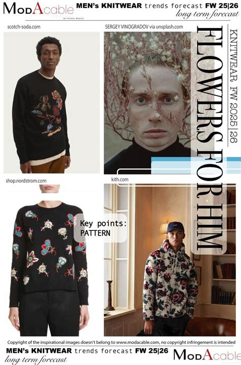 FW 25 26 Knit Trend Flowers For Him ModaCable In 2024 Knitwear