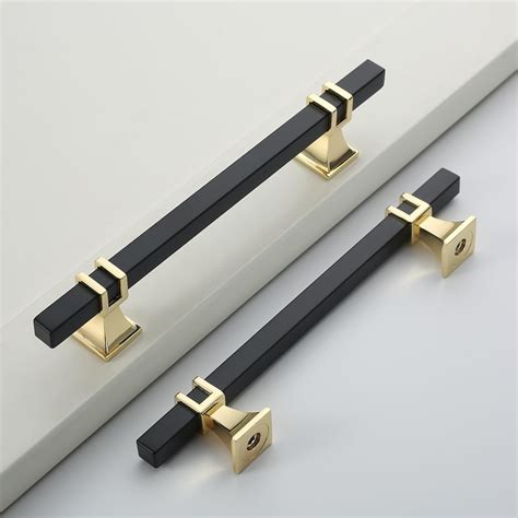 Coinkoly 10 Pack 5 Inch128mm Black And Gold Cabinet Pulls