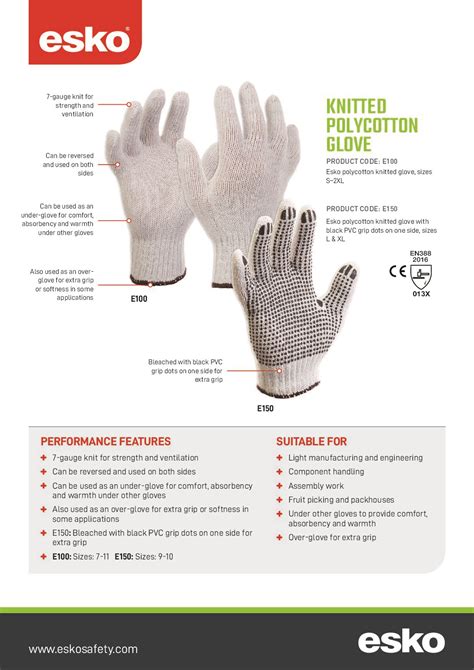 Knitted Polycotton Gloves With Dots Pack Brita Safety