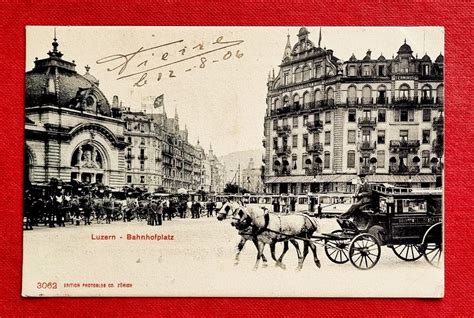 Luzern Bahnhofplatz Kutsche Tram Strassenbahn Kaufen