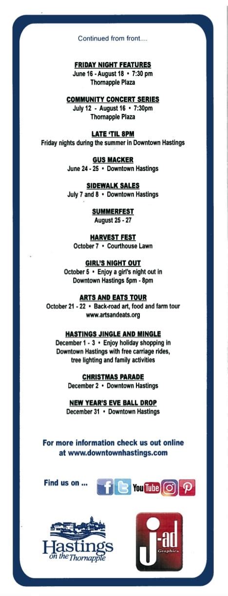 Calendar Of Events For Hastings MI | Downtown Hastings