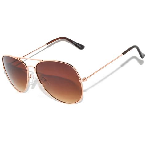 OWL ® Eyewear Aviator Sunglasses Gold Frame Brown Lens One Dozen | Online-Welcome.com