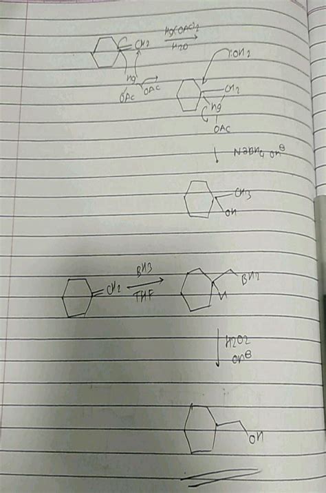 CH Hg OAc 2 H2O NaBH OH BH THE H202 OH A And B Are Respectively