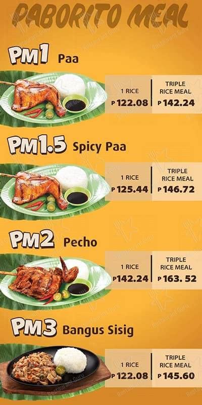 Menu At Mang Inasal Evangelista Restaurant Makati Evangelista