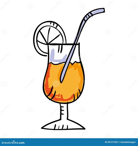 Icône Tropicale De Dessin De Cocktail Illustration Stock Illustration