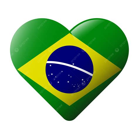 Brazil Flag Love Shape Vector Transparent Background Brazil Flag Love