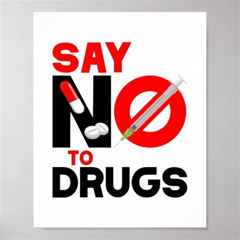 Say NO to Drugs | Drug Abuse Prevention Poster | Zazzle