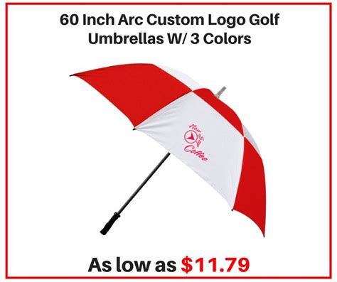 60 Inch Arc Custom Logo Golf Umbrellas W 3 Colors Custom Printed