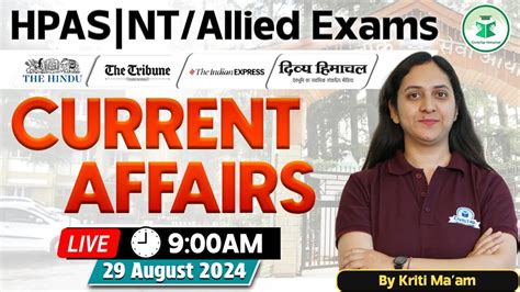 Himachal Daily Current Affairs Quiz Mcq Th August Hpas