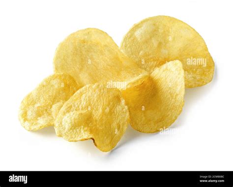 Potato Chips Isolated On White Background Stock Photo Alamy