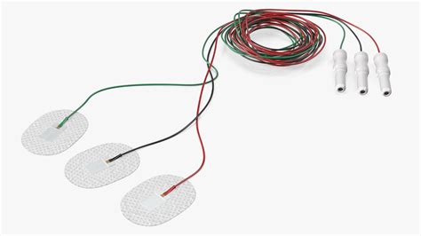 Skein Of Three Colorful Wires With Surface Electrodes Model