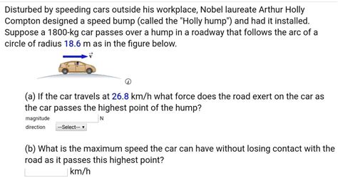 SOLVED Disturbed By Speeding Cars Outside His Workplace Nobel