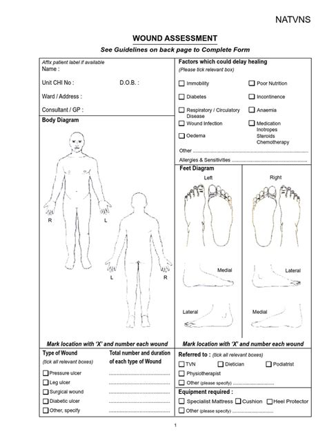 Wound Assessment Chartpdf Wound Allergy