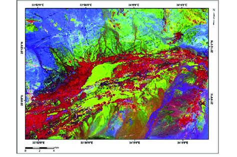 Landsat ETM Ratio Image Bands 5 7 5 1 4 In R G B For The Study