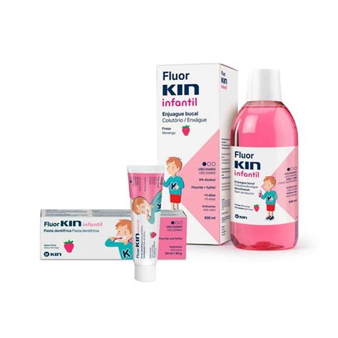 Kin Fluor Infantil Enjuague Bucal Fresa 500ml Kin Fluor Infantil