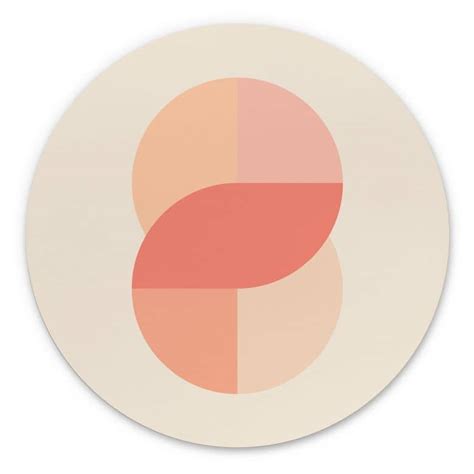 Alu Dibond Wall Circle Geometric Shapes In Orange Pink 1X Studio