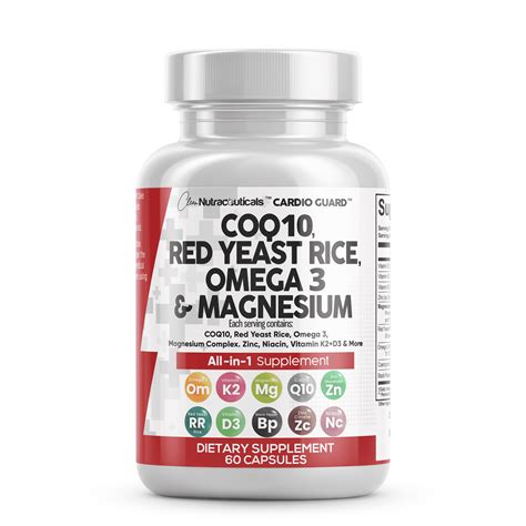 Coq10 200mg Red Yeast Rice 3000mg Omega 3 3000mg Magnesium Complex 500mg Niacin Zinc Vitamin K2