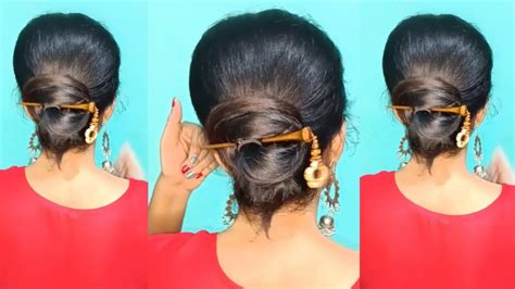 Bengali Hairstyle Bun How To Make Bun Hairstyle Curly Hair Khopa