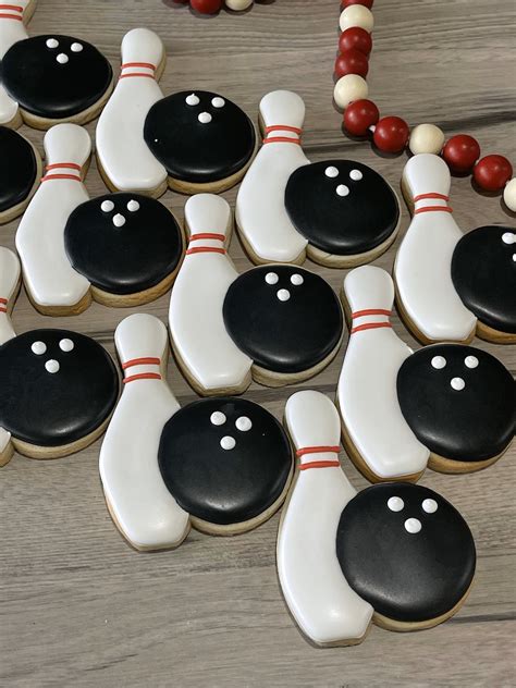 Bowling Theme Sugar Cookies Set Of Delicious Strikes Etsy