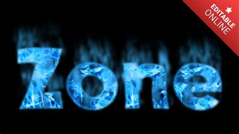 Zone Blue Fire Text Effect Generator