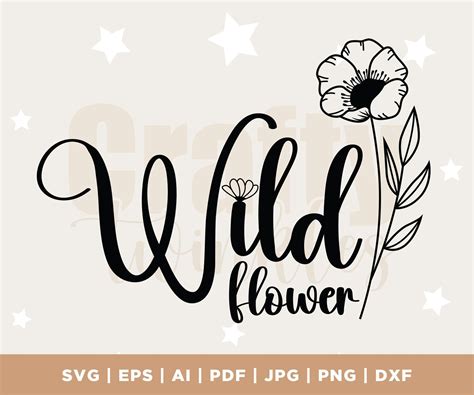 Wild Flower Svg Floral Svg Flower Svg Flowers Clipart Etsy