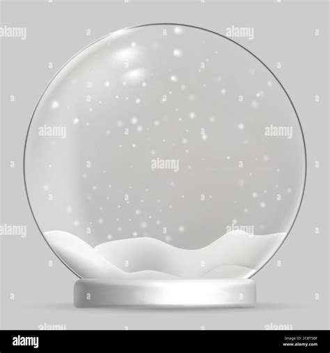 Christmas Snow Globe On Transparent Background Vector Illustration