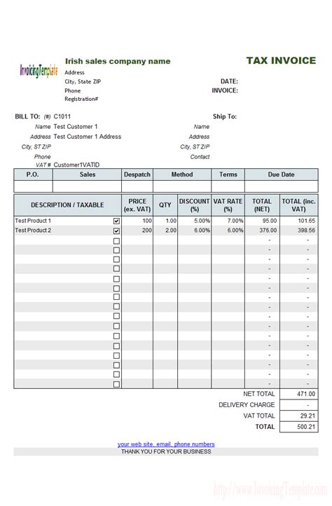 Free Vat Spreadsheet Template With Uk Vat Invoice Template Non Registered Free Excel Sample — Db