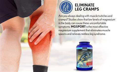 High Absorption Magnesium For Leg Cramps And Sore Muscles Restless Leg Syndrome