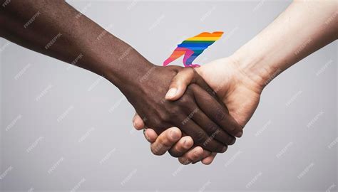 Premium Photo Men Holding Hands With Pride Symbol