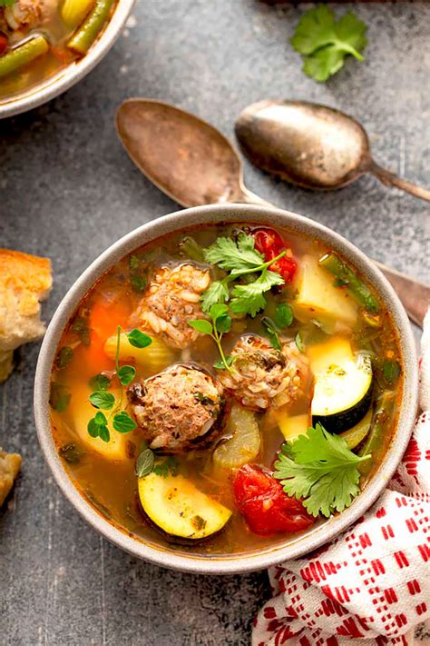 Authentic Homemade Albondigas Soup Lemon Blossoms