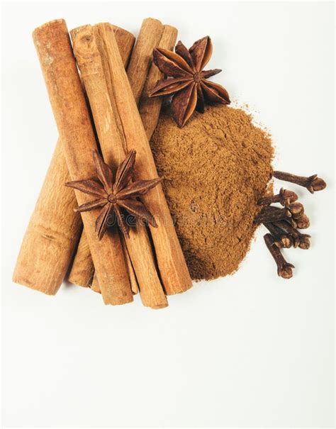 Warming Spices Cinnamon Star Anise Cloves Stock Image Image Of