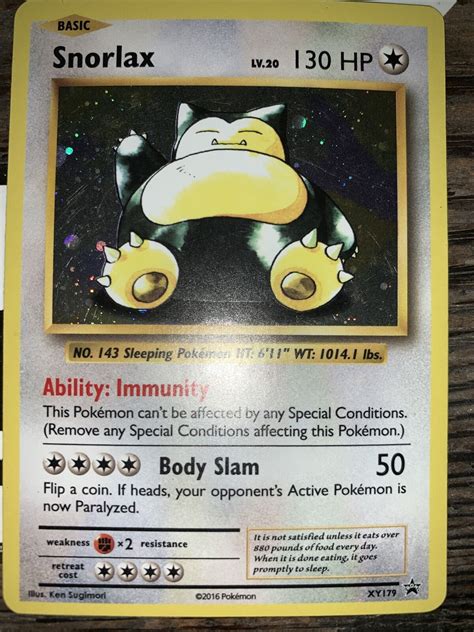 Snorlax Holo Promo Pokemon Xy Black Star Holographic Foil Rare Mp