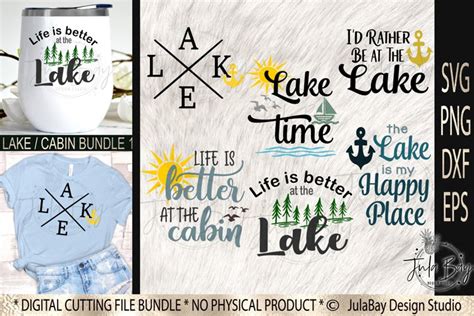 SVG Files Lake SVG Bundle Cabin PNG Bundle Summer Fun Lake