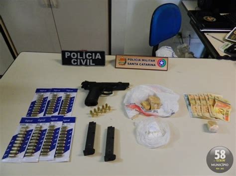 Polícia Apreende Arma Munição E Drogas O Município