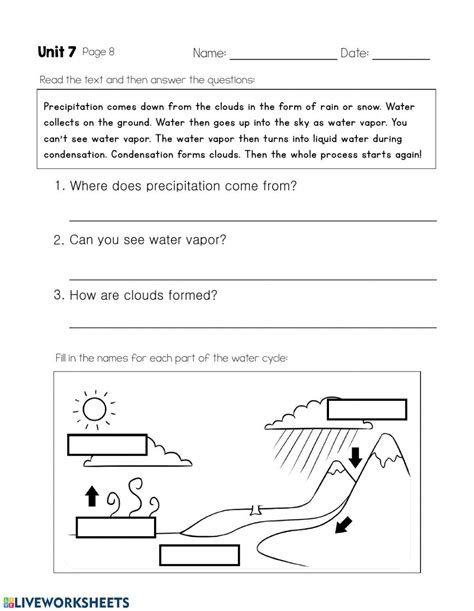 The Water Cycle Day 3 Worksheet Artofit